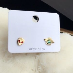18K Gold Vermeil Alien Spaceship  earrings